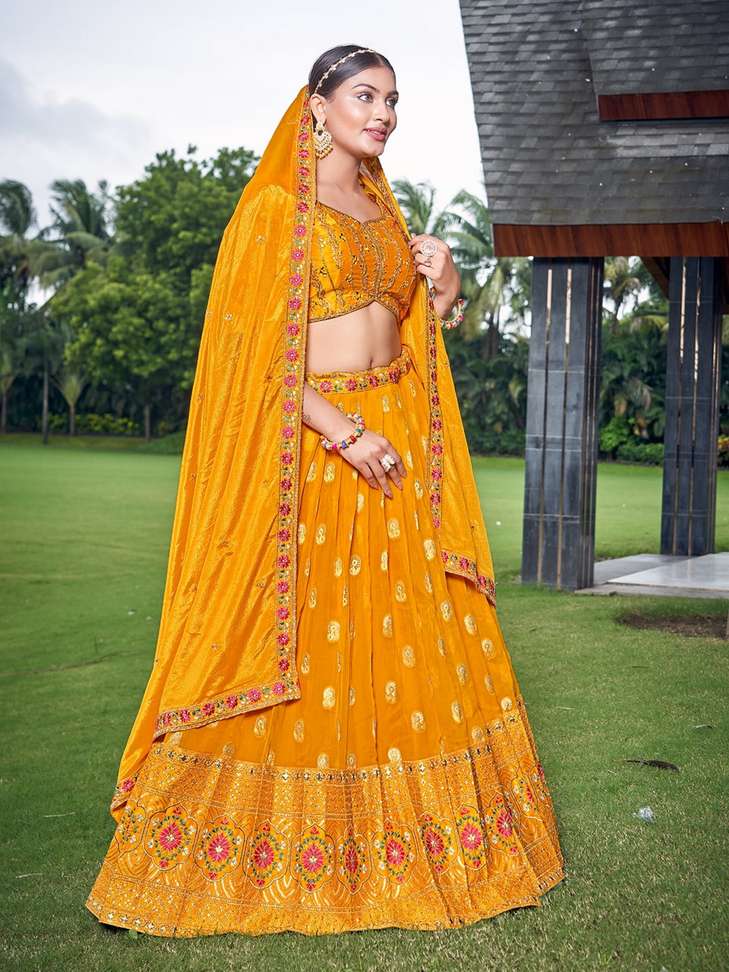 Embroidered Stitched Lehenga Choli