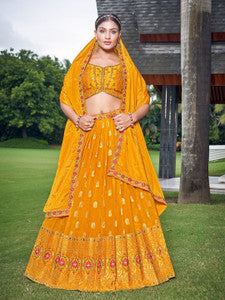 Embroidered Stitched Lehenga Choli