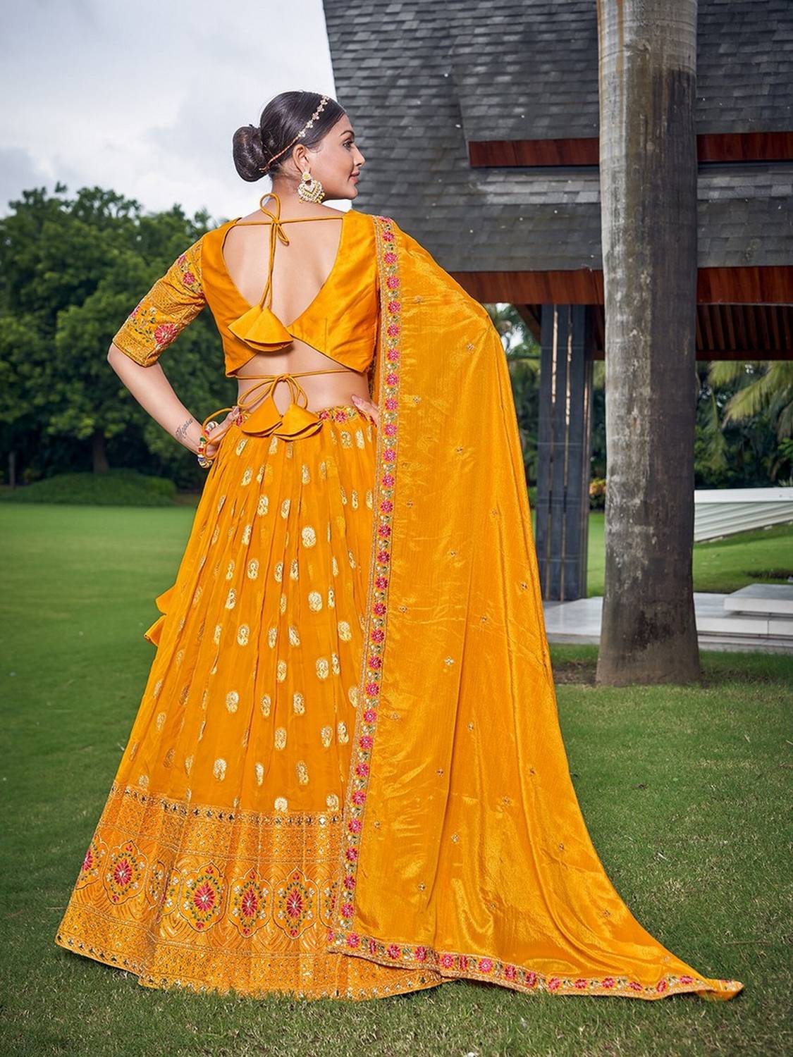 Embroidered Stitched Lehenga Choli