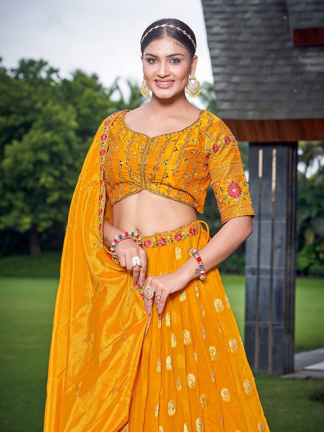Embroidered Stitched Lehenga Choli