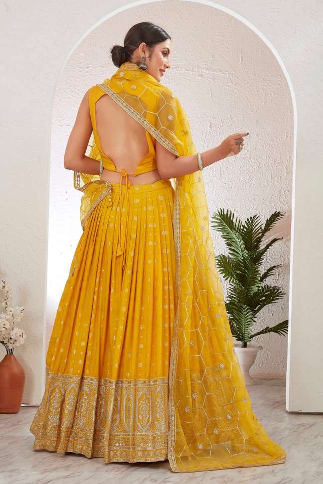 Embroidered Stitched Lehenga Choli