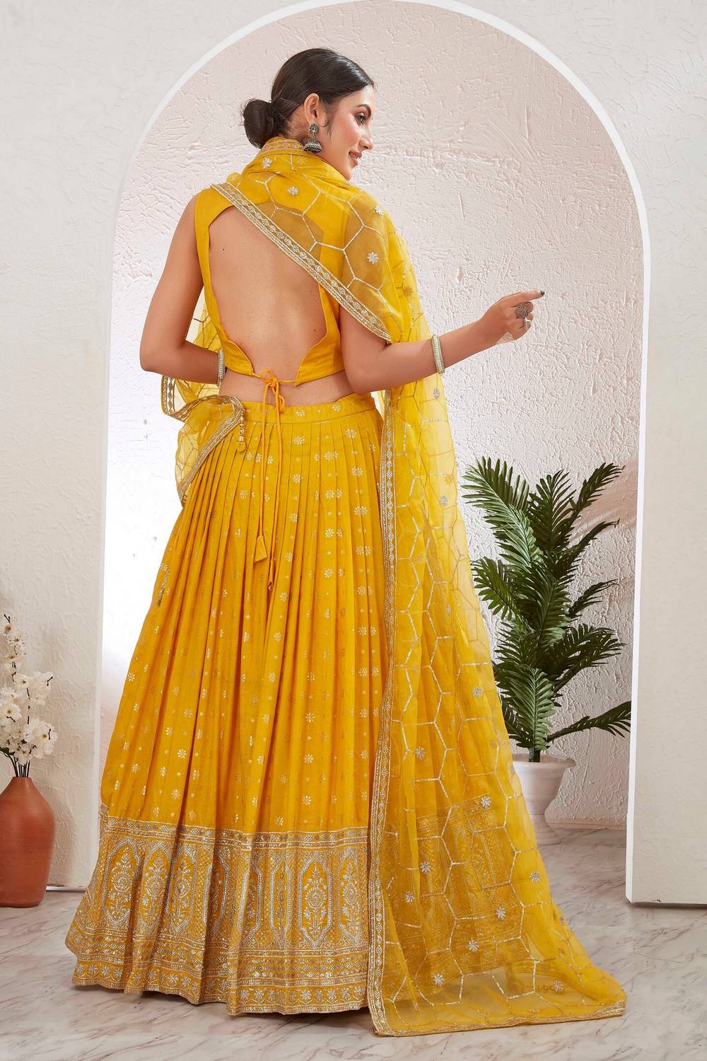 Embroidered Stitched Lehenga Choli