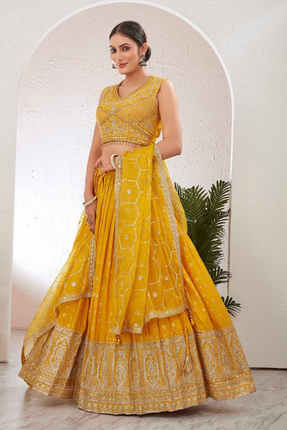Embroidered Stitched Lehenga Choli