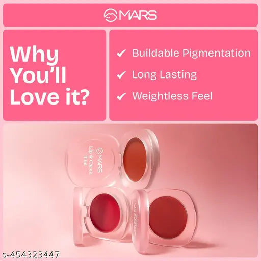 MARS Lip & Cheek Tint for Bold Pop Color (2.8 gm) (05-Manifest Your Dreams) | Demi Matte Finish | Dual Function | Buildable High Pigmentation | Long-Lasting Color | Weightless Wear | (2.8 g, 05-Manifest Your Dreams)