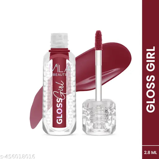 MILA BEAUTÉ Gloss Girl Lip Gloss | 09-Soo Me | Lightweight & Non-Sticky Formula | Fuller Lip Effect & Extra Hydration With Mango Seed Butter | 2.8 ml