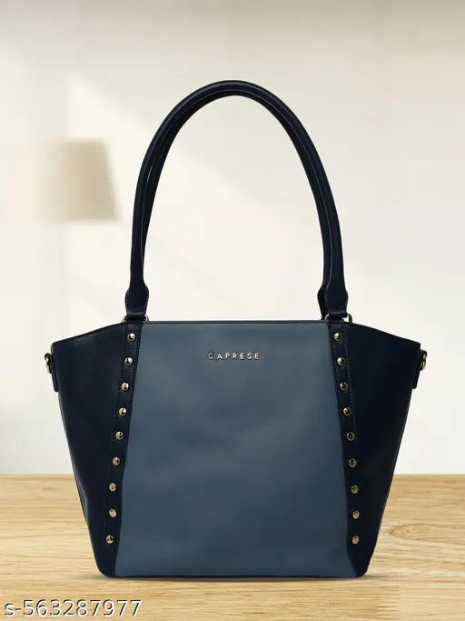 Caprese Shelby Satchel Bag for Women With Convenient Zip Closure, Perfect for Everyday Use, Work, Travel, and Casual Outings (Medium, Blue)