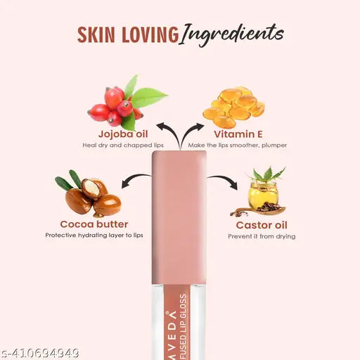 Glamveda High Shine Serum Infused Lip Gloss | Paradise - 119 ( Coral Shade ) For Soft & Dewy Lips, Glossy Finish, Non-sticky & Moisturizing | 4.5ml