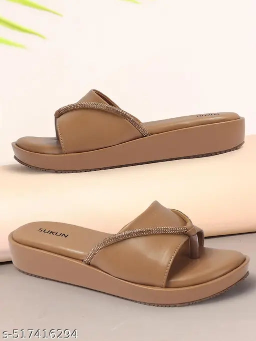 Sukun Beige Heel  Slipper step in Style