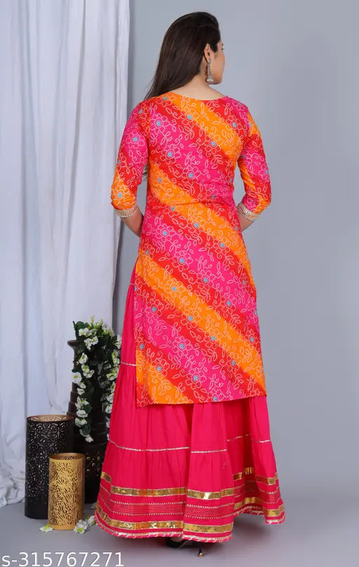 LVISH CRAFTS Presents Kurta Skirt With Dupatta set