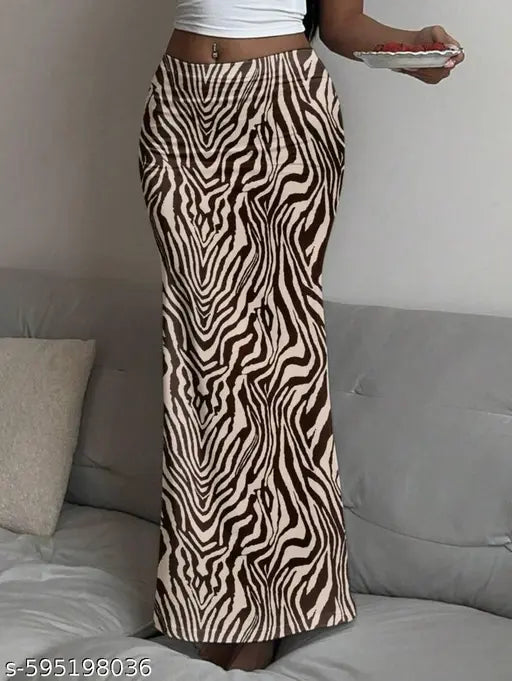 Women's Solid High Waist Bodycon Maxi Skirt with Side Slit – Elegant Party & Casual Wear