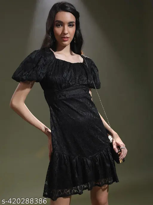 Ketch Women Black Solid Waist Dress