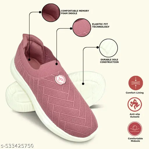 Ajanta Women's Peach Slip-On Casual Shoe | Women's Slip-On Casual Shoe | Women's Casual Shoe | Slip-On Casual Shoe | Casual Shoe |