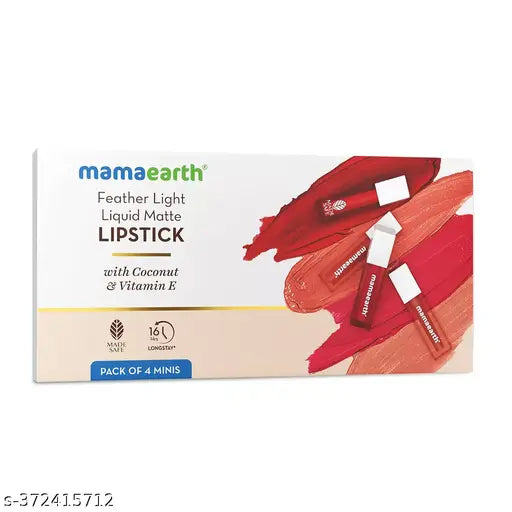 Mamaearth Feather Light Liquid Matte Lipstick pack of 4 minis (4 X 1.2 ml)