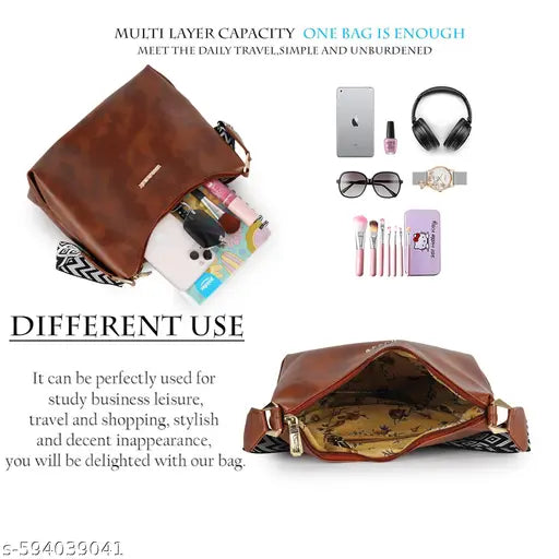 Women Trendy Brown Sling Bags