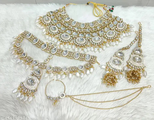 Bajrang Jewels Point Premium Gold-Plated Bridal Jewellery Set – Hand-Craed Imitation Wedding Jewelry, Perfect for Mehndi Vibes, Haldi Hues & Sangeet Sparkles, Bridal Perfectionft & Reception Glam