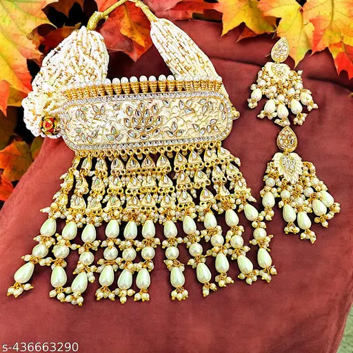 Rajasthani Bridal Kundan Aad Jewellery Set For Women & Girls