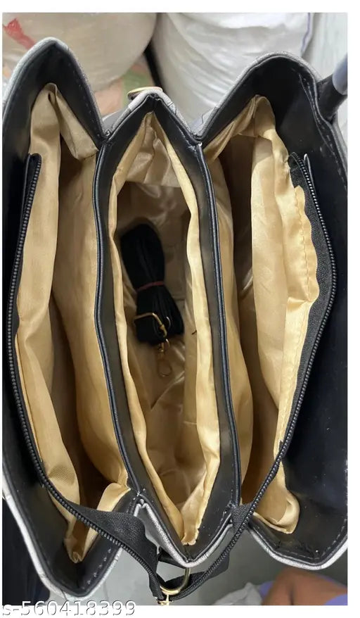 Stylish Brown Colorblock PU Leather Handbag for Women | Shoulder & Tote Bag