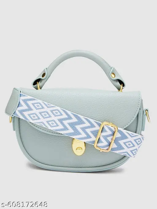 Globus Women Blueish Grey Textured Casual Sling Bag