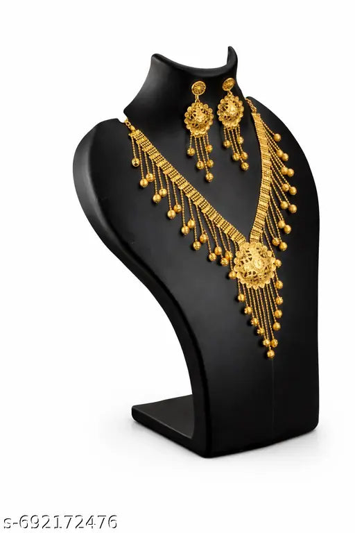 Golden blossom necklace & earrings