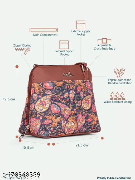 Zouk Paisley Print OOO Sling Bag