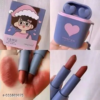 Korean Blue Airpod shape lipstick pack of 2