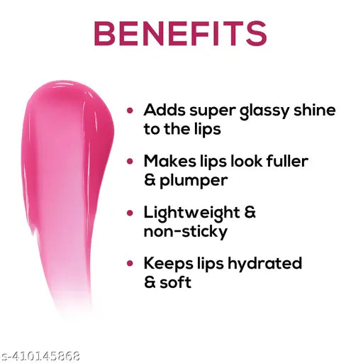 RENEE Hot Lips Pink Lip Gloss, Helps Archive Fuller, Supple & Plumped Lips with High-Glossy Shine, Hydrates & Softens, Lightweight & Non Sticky Formula, Enriched with Vitamin E, 4.5Ml