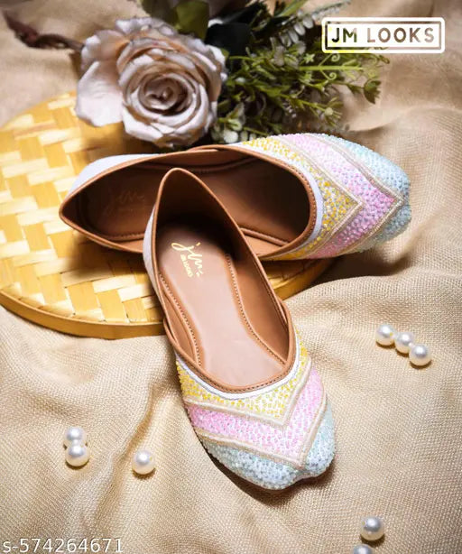 JM LOOKS Embroidered Ethnic Jutti for Women – Festive & Wedding Wear -