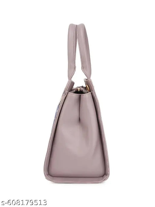 Globus Women Blue Vegan Leather Azrak Floral Print Double Handle Handheld Bag