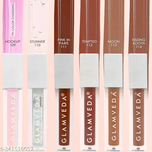 Glamveda Serum Infused Lip Gloss With Cocoa Butter - (Pink in Paris - 111) | ( Pink sheer coverage gloss)