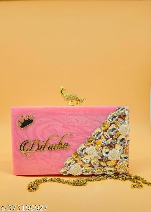 Designer Handbag Fashionable Unique Resins Clutch for Women With Unique Pattern Handmade Clutch Bag Embroidery Clutch Bag Purse For Bridal, Casual, Party, Wedding