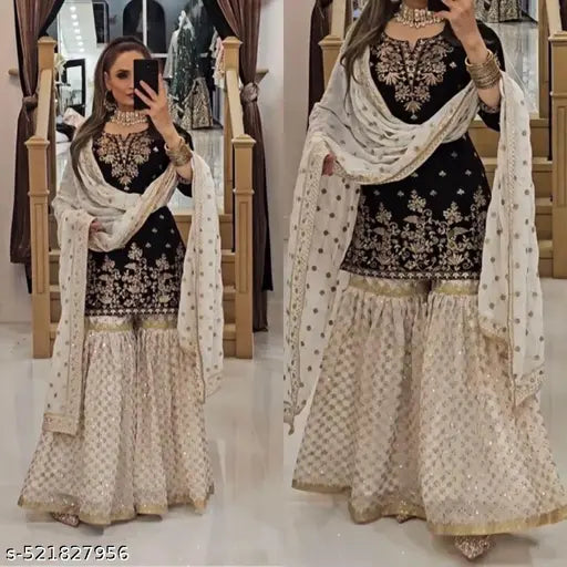 Fancy Designer Kurti Bottom Set