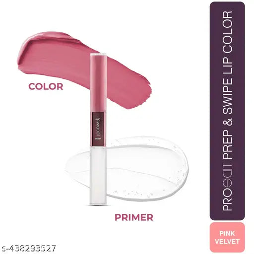 Lotus Make-Up Proedit Prep And Swipe Lip Color | With Lip Primer | Longlasting| Smudgeproof|PL08 - Pink Velvet|6g