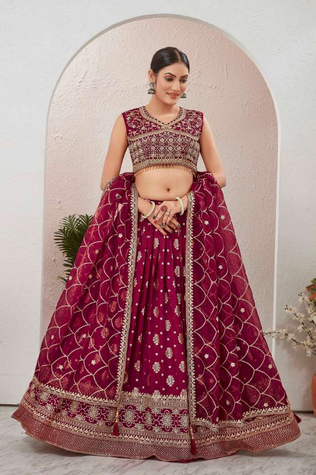 Embroidered Stitched Lehenga Choli