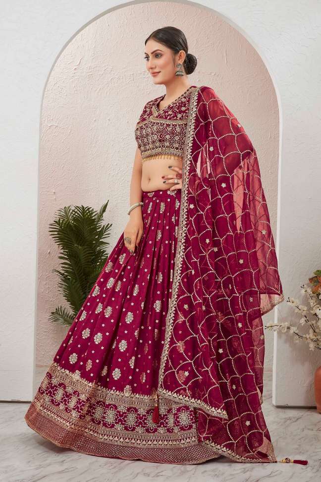 Embroidered Stitched Lehenga Choli