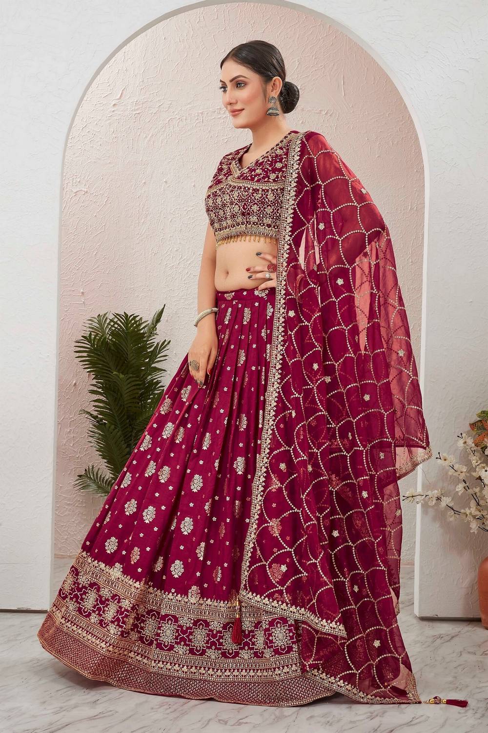 Embroidered Stitched Lehenga Choli