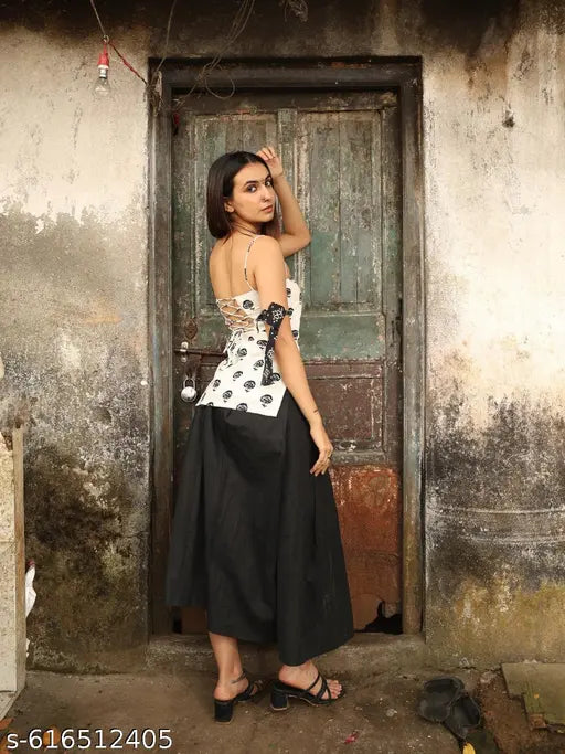 Anni Designer Women's Rayon Viscose White Sleeveless Kurti with Beautiful Floral Printed Work, Elegant Ethnic Top for Festive, Casual & Daily Wear, Stylish Designer Kurta for Women and Girls