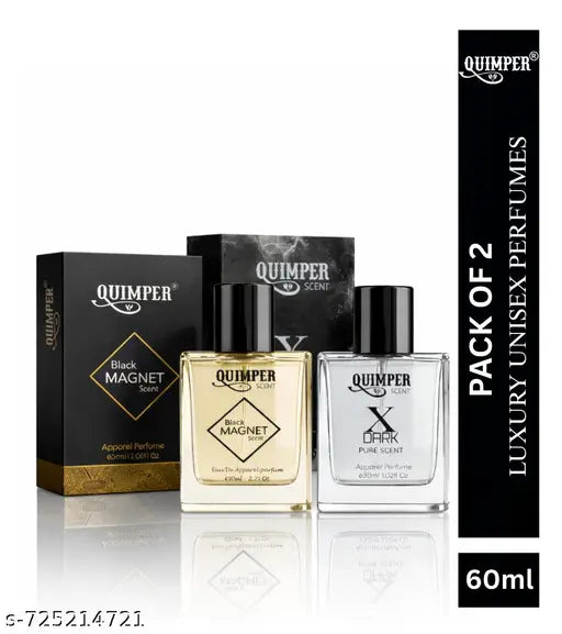 Quimper. XDark + Black Magnet Luxury Combo | 2×30ml Unisex Spray Perfumes | Long-Lasting, Powerful & Sensual Fragrance | Perfect for Day & Night Wear