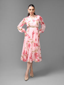 Women Bodycon Pink Maxi/Full Length Dress