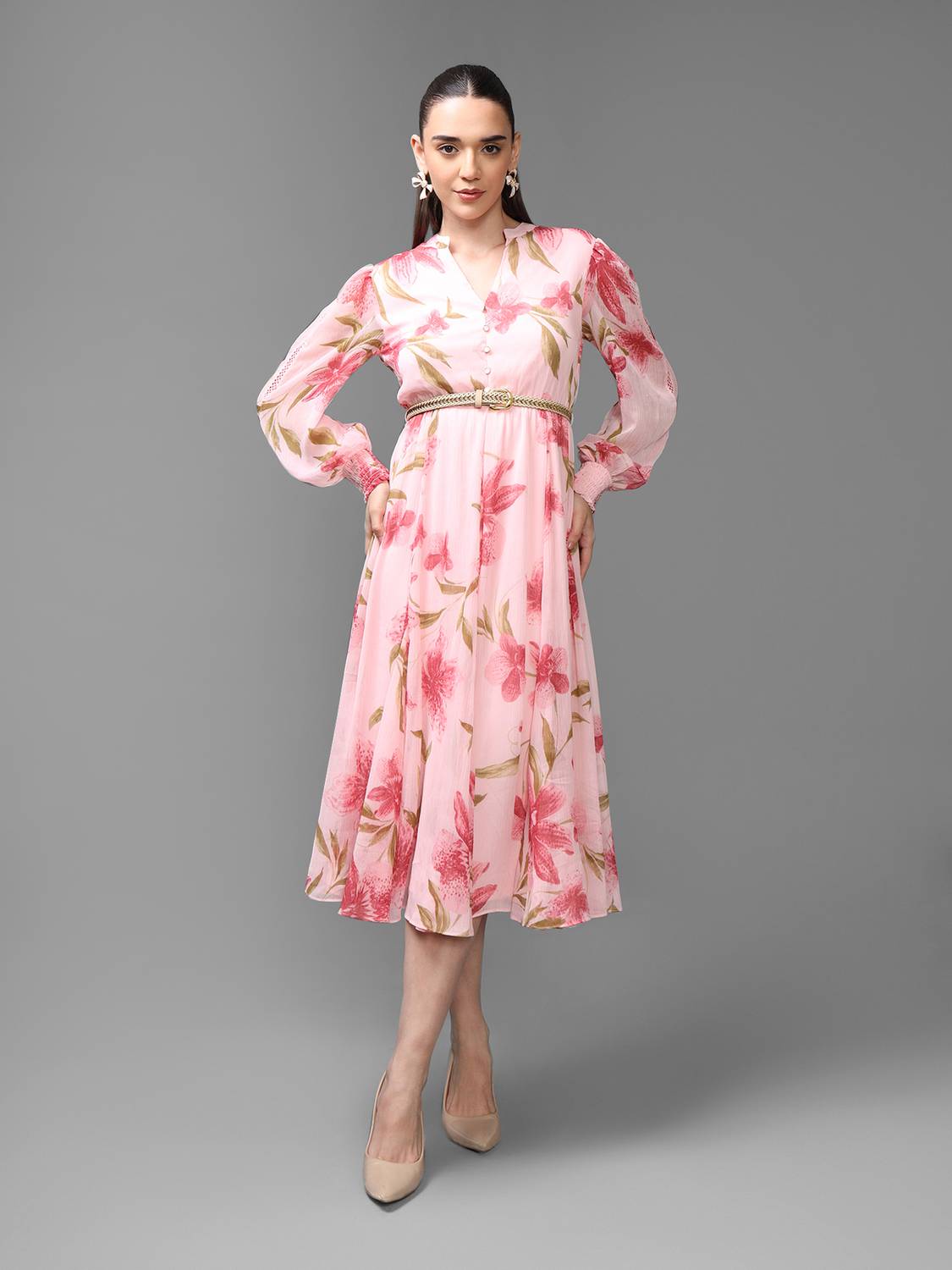 Women Bodycon Pink Maxi/Full Length Dress