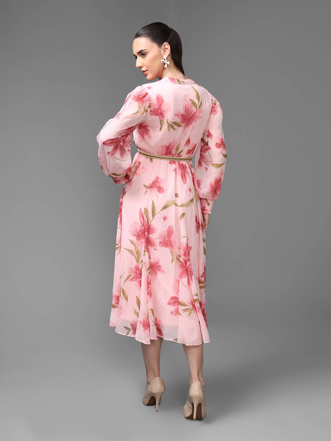 Women Bodycon Pink Maxi/Full Length Dress