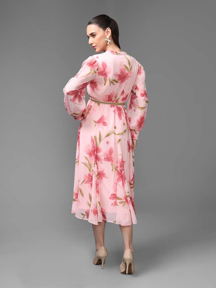 Women Bodycon Pink Maxi/Full Length Dress