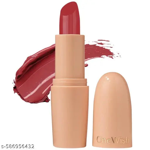 One Wish Creamy Matte Lipstick Long Lasting for Women – Ruby Lush Shade 19 | Full Coverage | Creamy Formula | No Flaky Lips | No Dryness | High-Pigment | SPF | Vitamin E, Almond Oil & Shea Butter for Moisturising Lip | 8 Hrs Lasting | Smooth Finish | 3.8