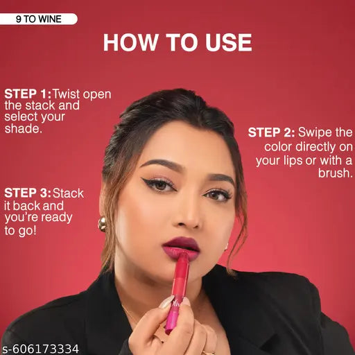 Olivia Pocket Glam Lip Color Stack 4 in1 - 9 to Wine