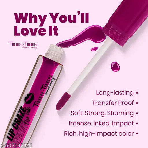 Teen Teen Lip Craze Matte Lipstick Each 3ml Pack of 4