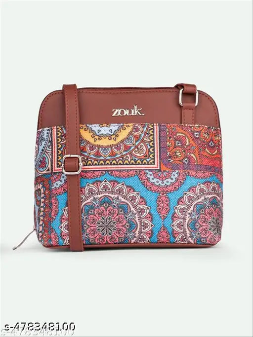 Zouk Multicolor Mandala Print OOO Sling Bag
