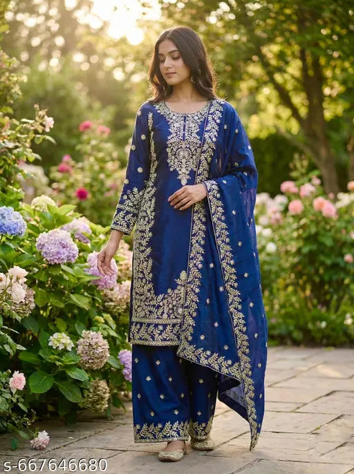 New Designer Heavy Embroidery Work Stylish Stitched Suit
