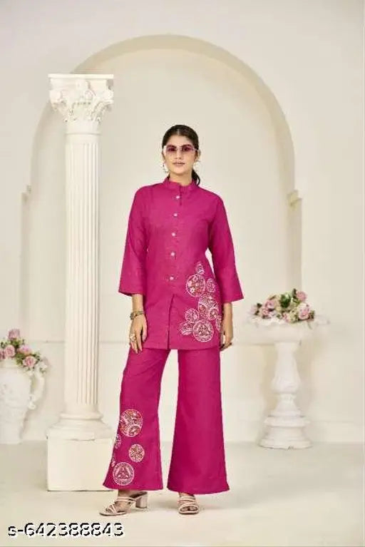Trendy Designer Code-Set With Embroidered For Women
