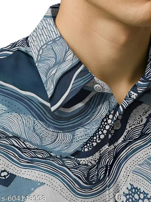 BULLMER Trendy Regular Fit Cotton Blend Printed Casual Half Sleeve Shirt for Men | Stylish Mens Casual Shirts | Shirts for Men