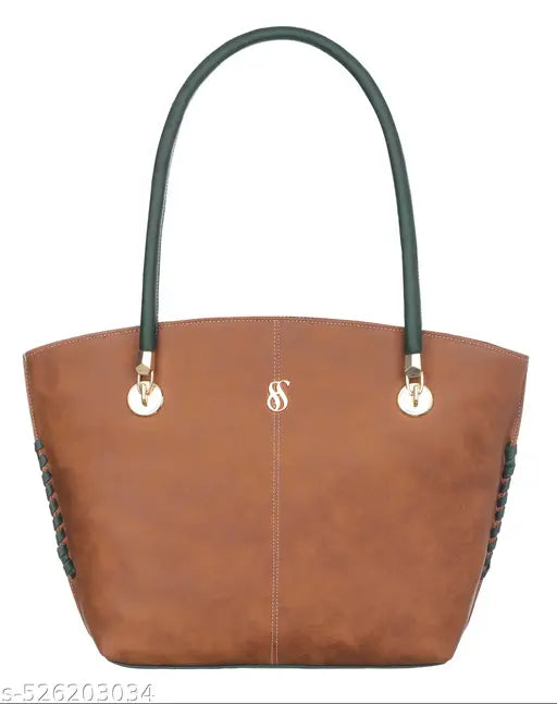 Fostelo Women's Vegan Leather Squirrel Shoulder Bag | Ladies Purse Handbag (Tan) (Large)