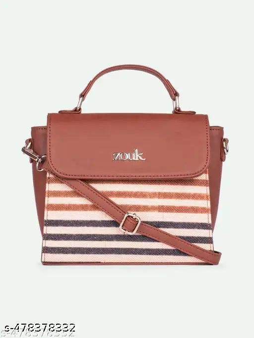 Zouk Qutub Stripes Statement Sling Bag